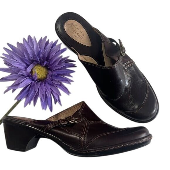 CLARKS Leather MULE - Picture 1 of 8